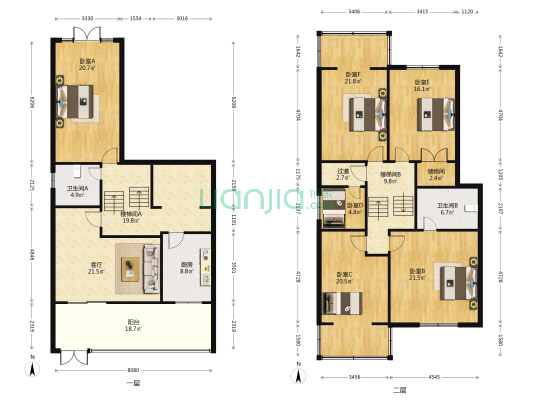 永乐苑玉园 6室1厅2卫 224平方