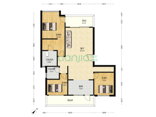 中建人居山水颐墅 3室1厅2卫 116平方