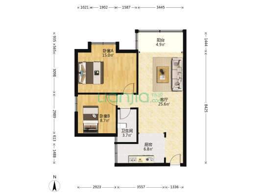嘉宝楼 2室1厅1卫 71平方
