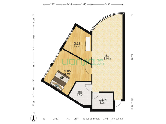 新驿步行街29号 2室1厅1卫 83平方