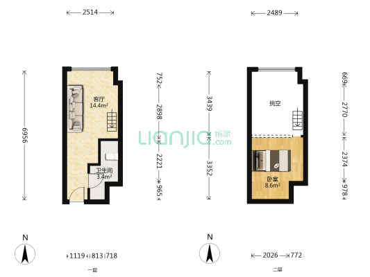 力高凤凰新天 1室1厅1卫 29平方