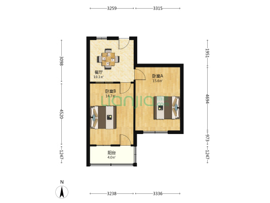 健康西路14号 2室1厅0卫 57平方