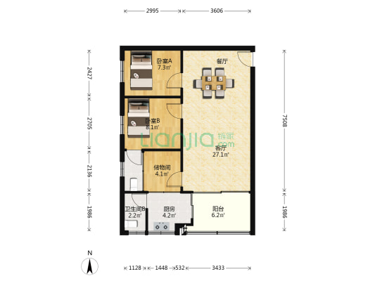 嘉利路一巷 2室1厅2卫 70平方