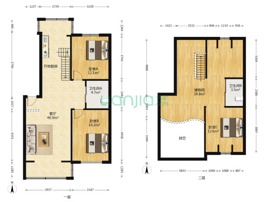 保利花园四期 3室1厅2卫 97平方