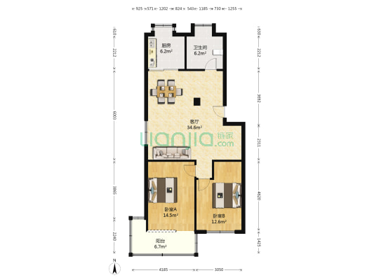 青山区122街坊交管宿舍 2室1厅1卫 96平方