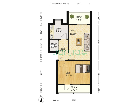 东神公司家属院 1室1厅1卫 61平方