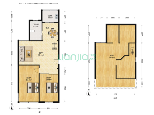 黄山花园东区 2室1厅1卫 97平方
