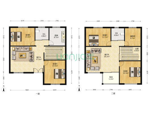 东拐八巷 4室2厅2卫 180平方
