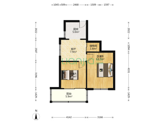 马坡巷 2室1厅0卫 52平方