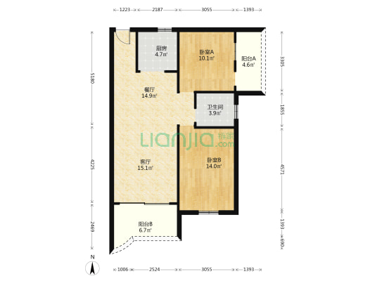 工贸大楼 2室2厅1卫 88平方