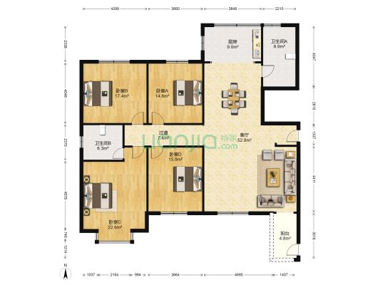 丹桂苑 4室1厅2卫 196平方