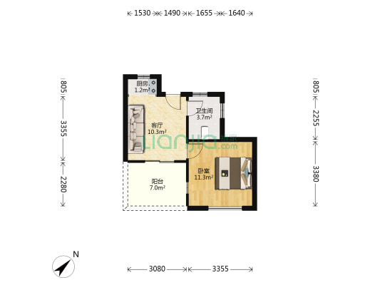 普达北路88号 1室1厅1卫 33平方