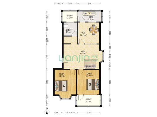 千佛山西路12号 2室2厅1卫 98平方
