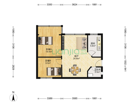 大黄路 2室1厅1卫 71平方