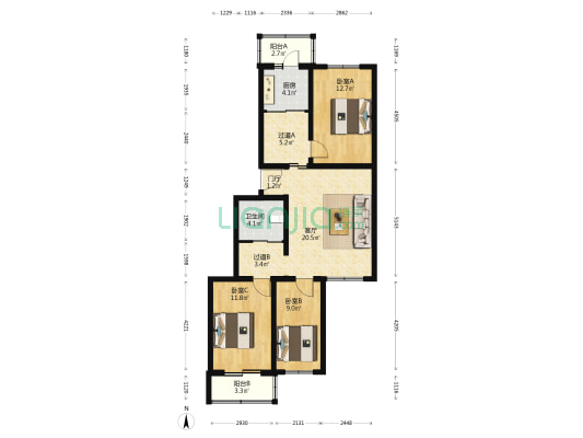 良乡西路甲8号 3室1厅1卫 99平方