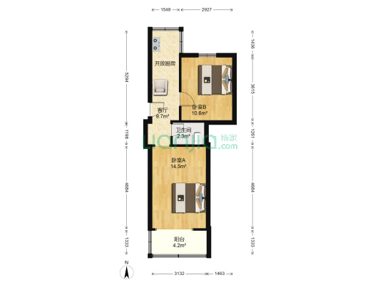 银龙雅苑 2室1厅1卫 58平方