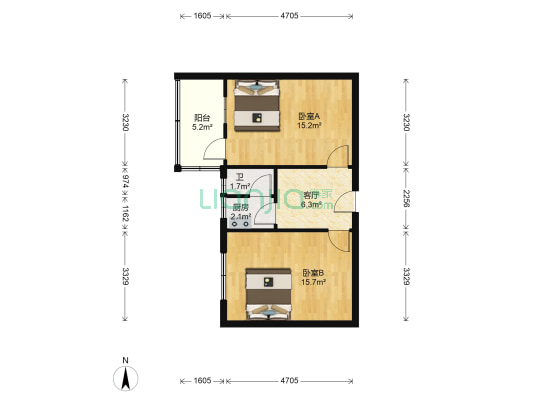 德宽路249号 2室1厅1卫 55平方