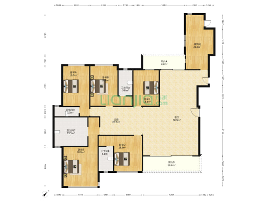 财神万利 5室1厅4卫 340平方