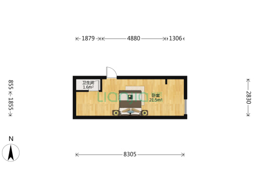 淮海时代公馆 1室0厅1卫 35平方