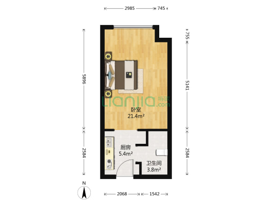 越秀星汇花园后湾 1室0厅1卫 45平方