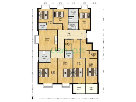 御华园 7室0厅5卫 201平方