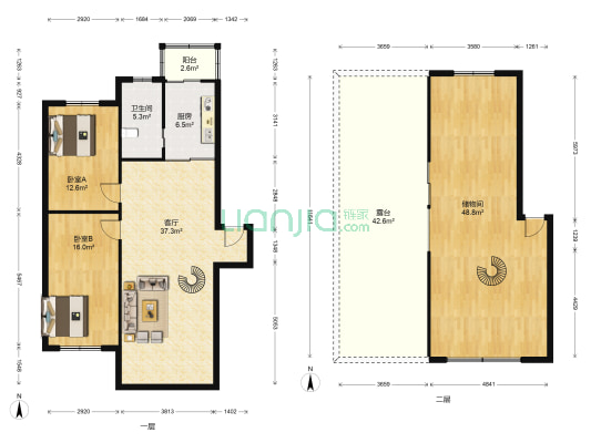 碧海花园 2室1厅1卫 96平方