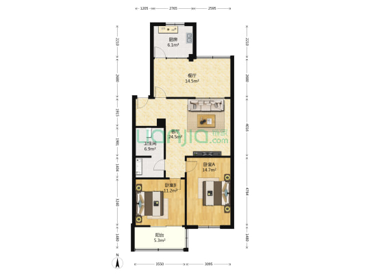 规划局家属院 2室2厅1卫 99平方