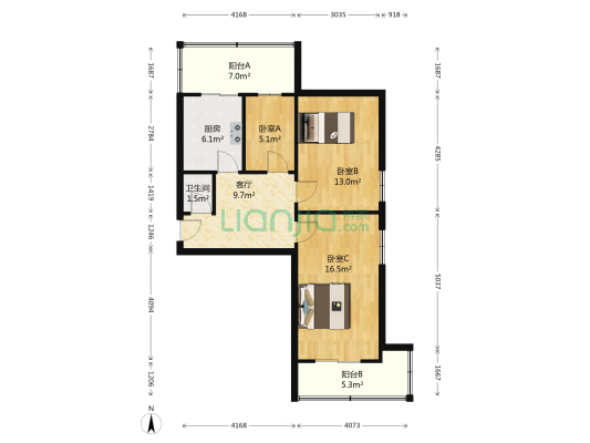 化肥厂小区(迎泽区) 3室1厅1卫 75平方