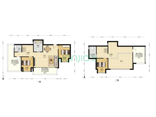 华宇金科锦绣原麓 3室1厅2卫 116平方