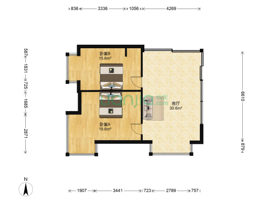 财富汇 2室1厅0卫 100平方
