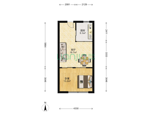 人民中路36号 1室1厅0卫 103平方