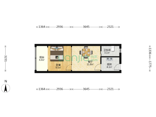 石家街60弄 1室1厅1卫 40平方