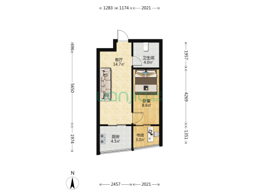 骏和御景 2室1厅1卫 40平方