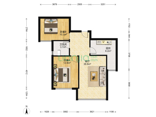 绿岛印象 2室1厅1卫 81平方