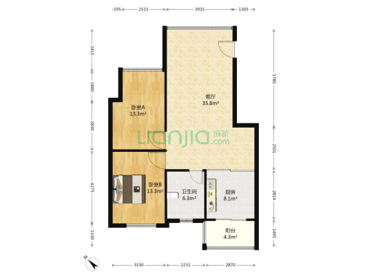 柳岸路9号 2室1厅1卫 87平方