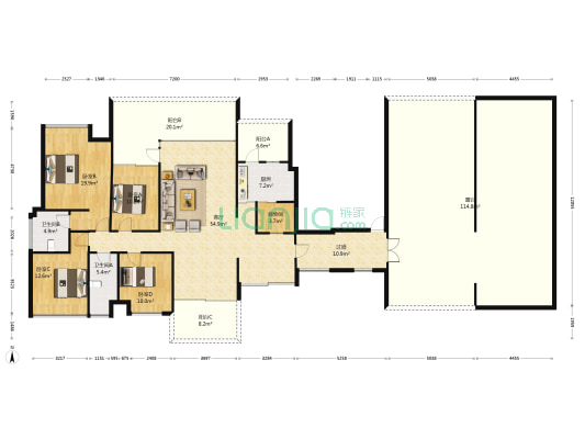 田禾塞纳河畔 4室1厅2卫 161平方