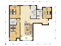 金品时代 3室2厅 南 北-涿州金品时代户型图