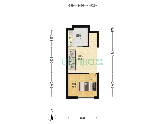 中骏雍景府 1室1厅0卫 41平方
