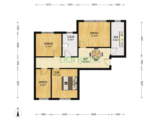 广益博苑三期 1室1厅1卫 131平方
