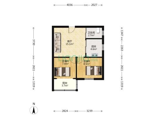 估衣廊 2室1厅1卫 70平方