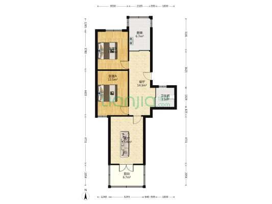 华棋小区 2室2厅1卫 86平方