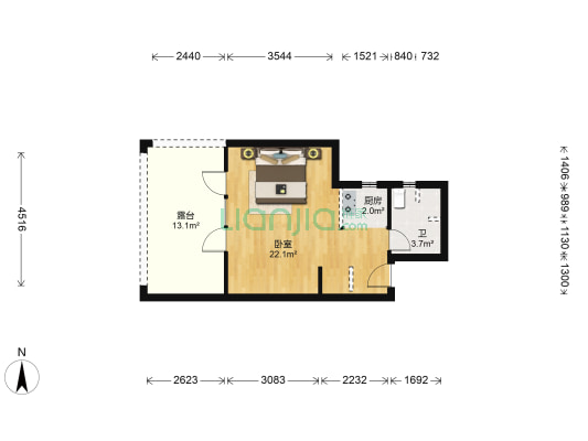 宝信青城 1室0厅1卫 63平方