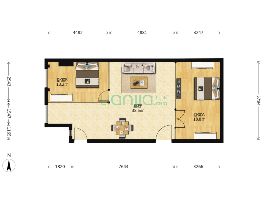 绿地大兴启航国际 2室1厅0卫 105平方