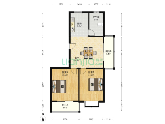青馨园 2室1厅1卫 93平方