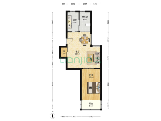 营口路788弄 1室1厅1卫 62平方