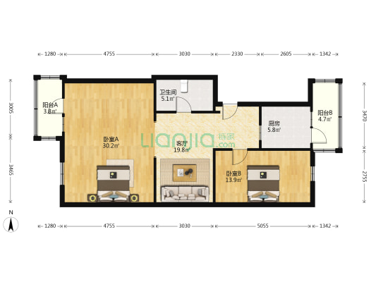 五瑞街 2室1厅1卫 108平方