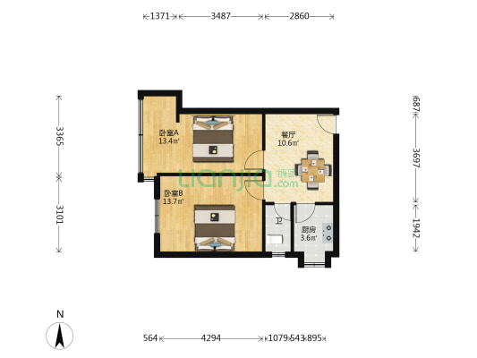 双林中横路51号院 2室1厅1卫 47平方