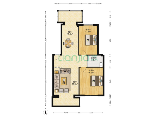 28号综合楼 2室2厅1卫 113平方