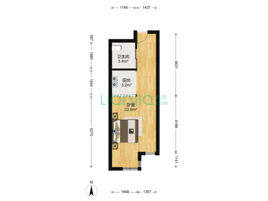 一汽七街区 1室0厅1卫 102平方