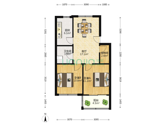 菱香坊 2室1厅1卫 73平方